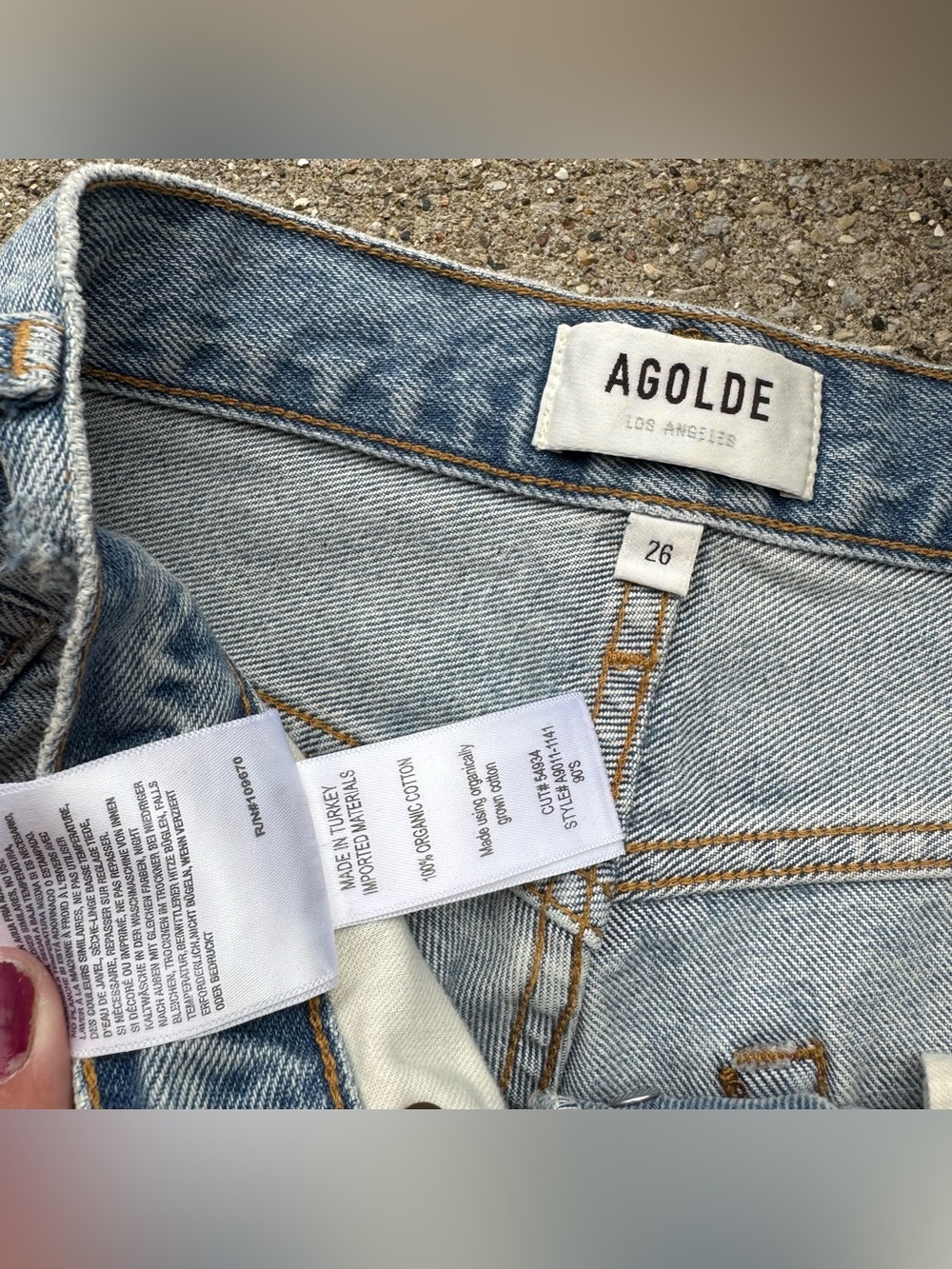 Agolde High Rise Jean Shorts Size 26 - Picture 4 of 5